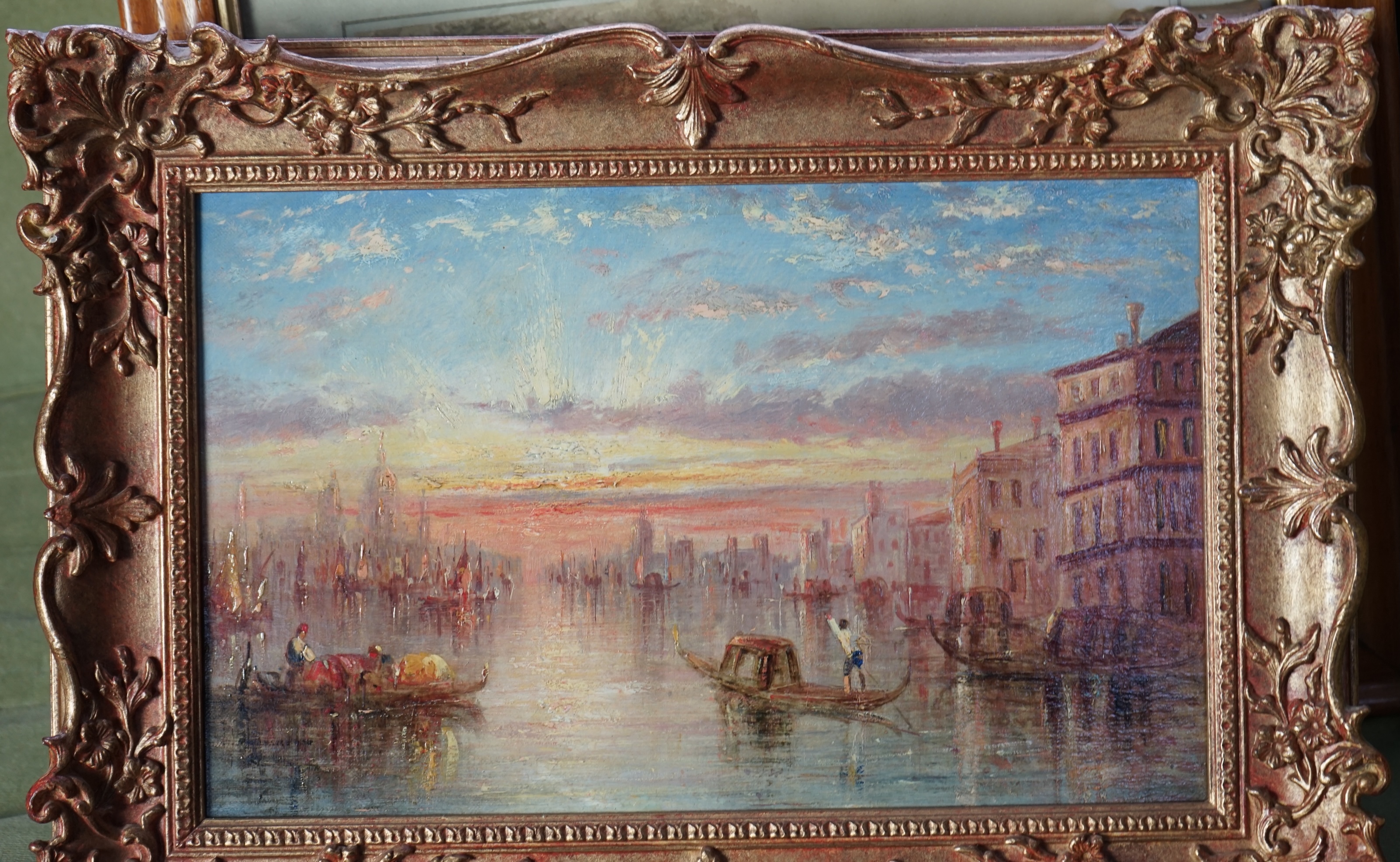 Manner of Alfred Pollentine (British, 1836-1890), Views of Venice, oils on canvas, a pair, 22 x 35cm